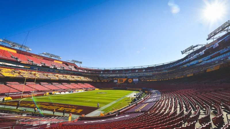 Washington Football Team practices in front of fans at FedEx Field